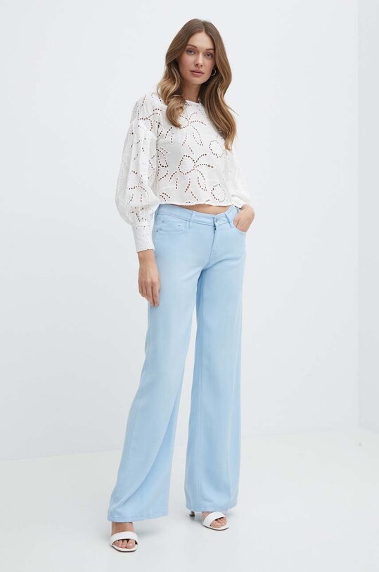 Бавовняна блузка Morgan OSIA OSIA.OFF.WHITE білий SS24