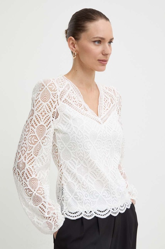 Morgan bluzka TOULI z elastanem biały TOULI.OFF.WHITE