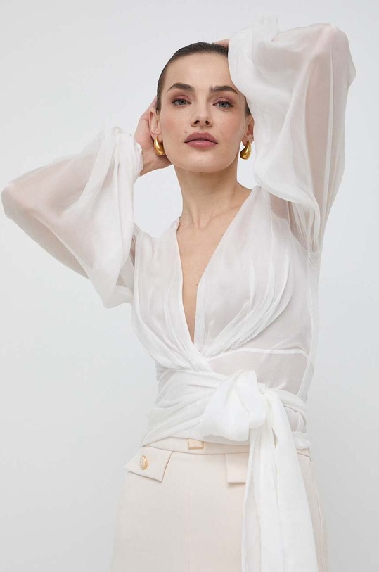 Elisabetta Franchi camicia in seta bianco CA03242E2