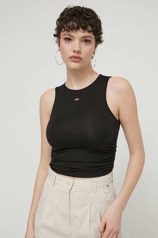 Tommy Jeans top uni negru DW0DW17893