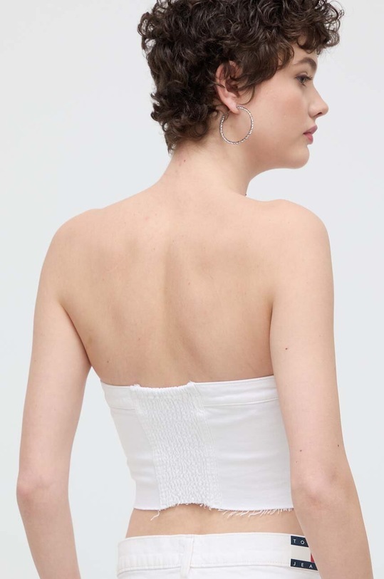 Oblečenie Džínsový top Tommy Jeans DW0DW17683 biela