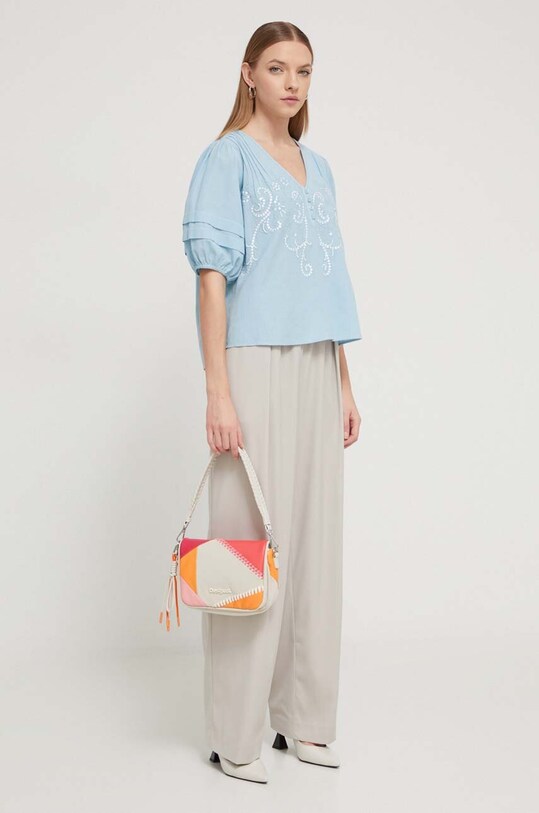 Блузка с примесью шерсти Desigual 24SWBW06 голубой SS24
