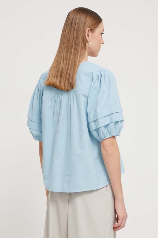 Îmbrăcăminte Desigual bluza din amestec de in 24SWBW06 albastru