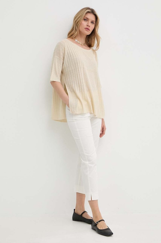 MAX&Co. sweter lniany 2416361014200 beżowy SS24