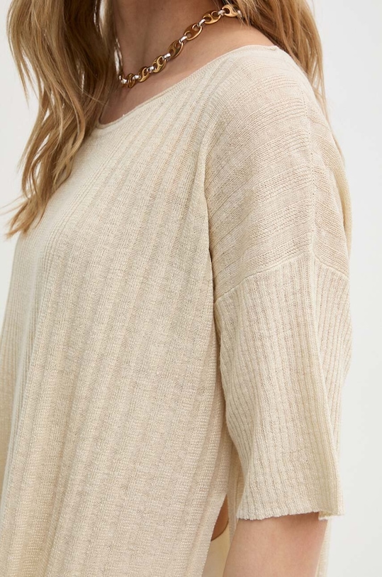 MAX&Co. sweter lniany 2416361014200 beżowy