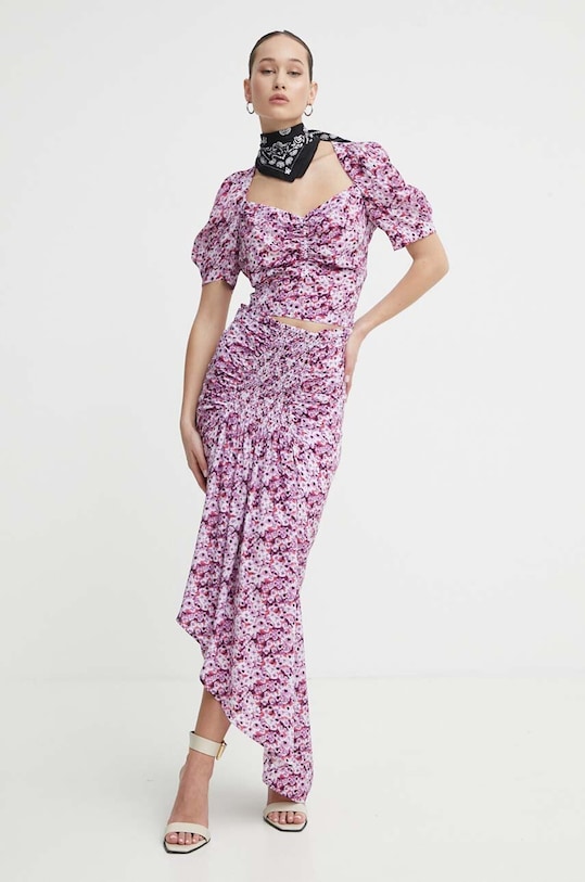 IRO bluzka z domieszką jedwabiu WM16NUNILA multicolor SS24