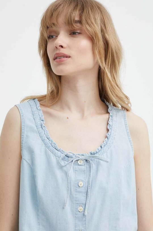 Levi's top bawełniany niebieski A7625