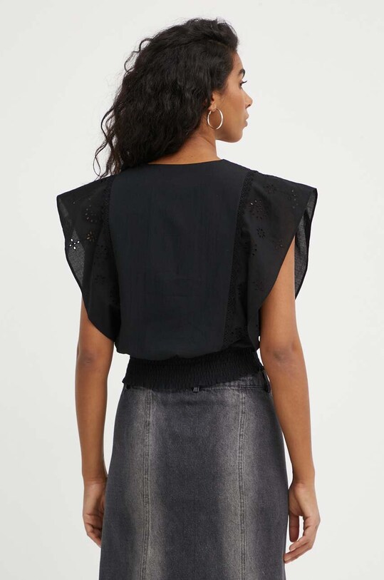 Îmbrăcăminte The Kooples bluza din bumbac FTOP28028K negru