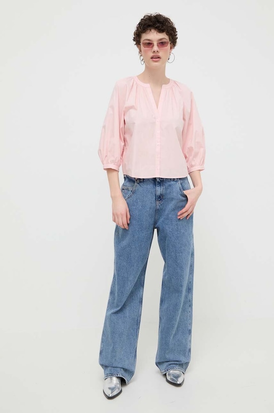 Pamučna košulja Desigual GISELLE 24SWBW12 roza SS24