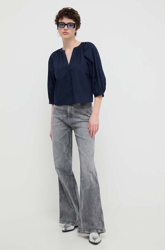 Pamučna košulja Desigual GISELLE 24SWBW12 mornarsko plava SS24