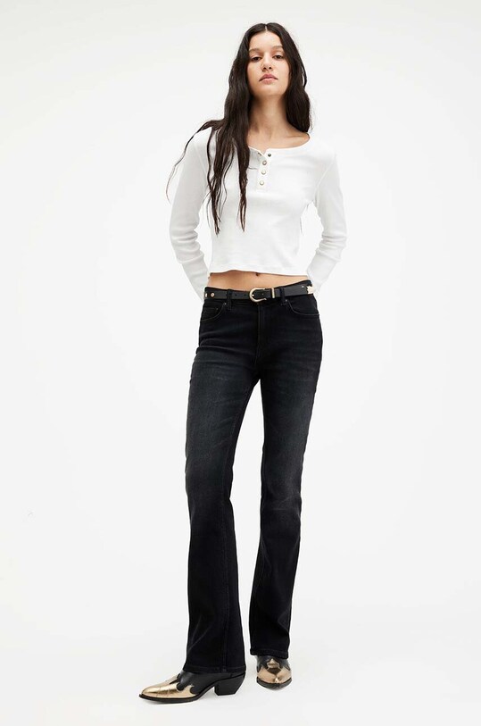 AllSaints bluza BENNY LS TEE alb WM540Z