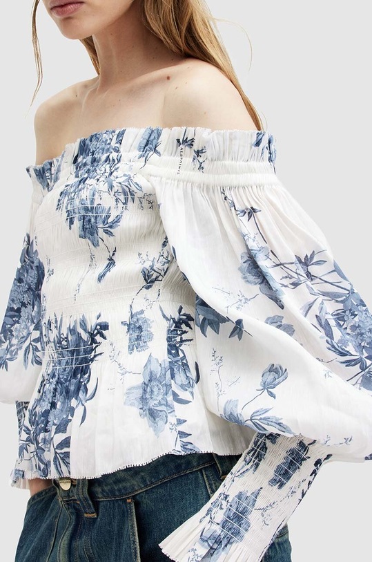 AllSaints bluza z domieszką jedwabiu LARA DEKORAH TOP WM552Z multicolor SS24