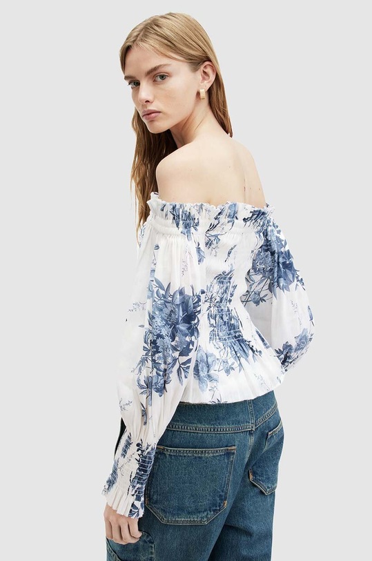 Odzież AllSaints bluza z domieszką jedwabiu LARA DEKORAH TOP WM552Z multicolor