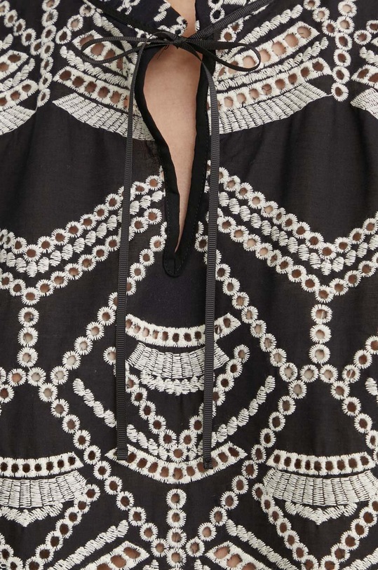 Βαμβακερή μπλούζα Bruuns Bazaar ArvensisBBLarin shirt BBW3921 μαύρο