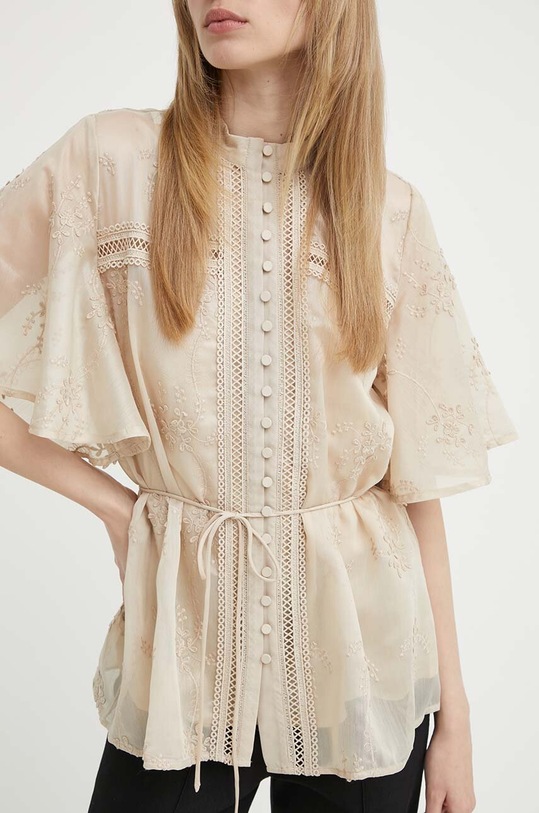 Bruuns Bazaar camasa GillywineBBMatea shirt scurt bej BBW3970