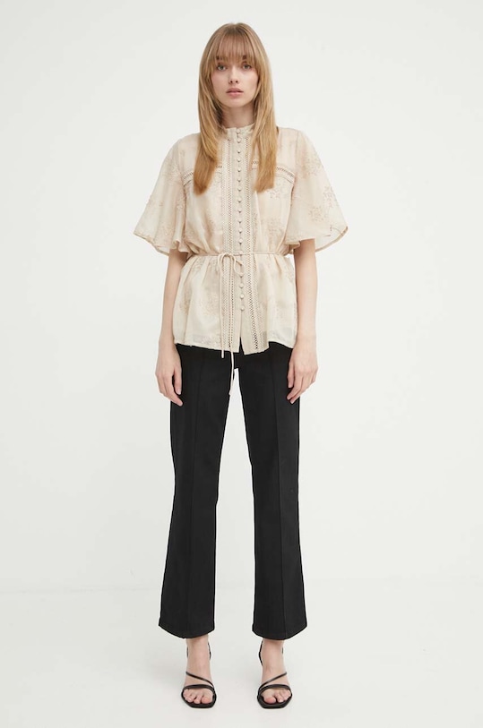 Košulja Bruuns Bazaar GillywineBBMatea shirt BBW3970 bež SS24
