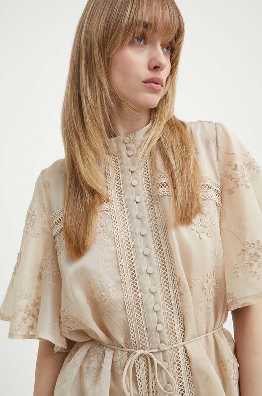 Košulja Bruuns Bazaar GillywineBBMatea shirt BBW3970 bež