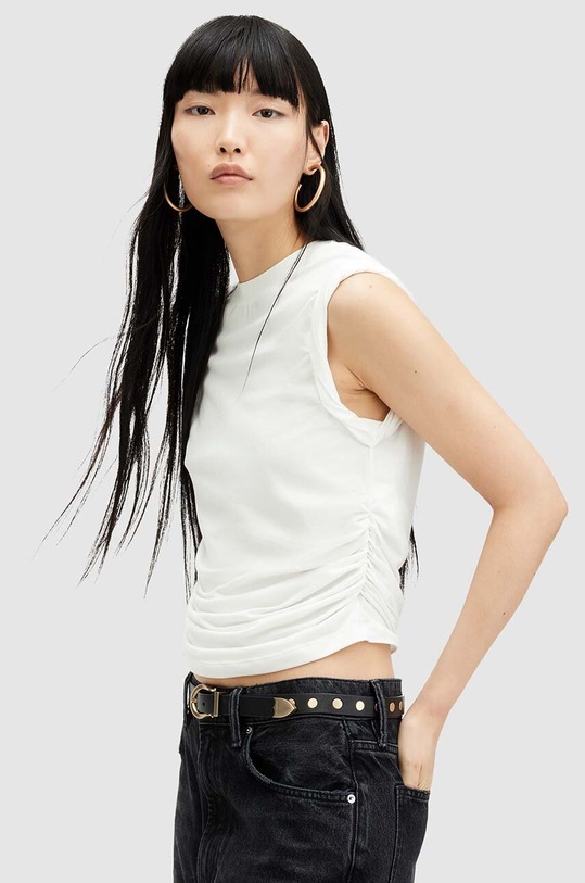 AllSaints bluzka WEST TANK z elastanem biały WM535Z
