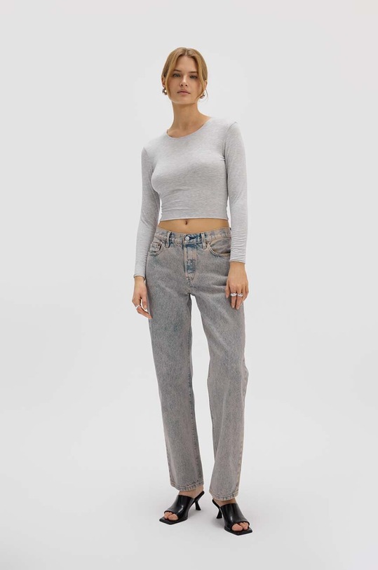 Oblečení Halenka Saint Body CROP TOP GREY SB.531 šedá