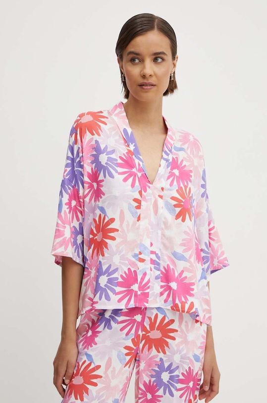 United Colors of Benetton bluzka trzy czwarte różowy 54EDDQ09E