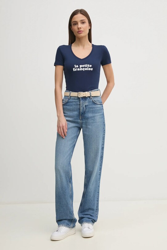 La Petite Française tricou din bumbac THIBAULT PFTHIBAULT bleumarin SS25