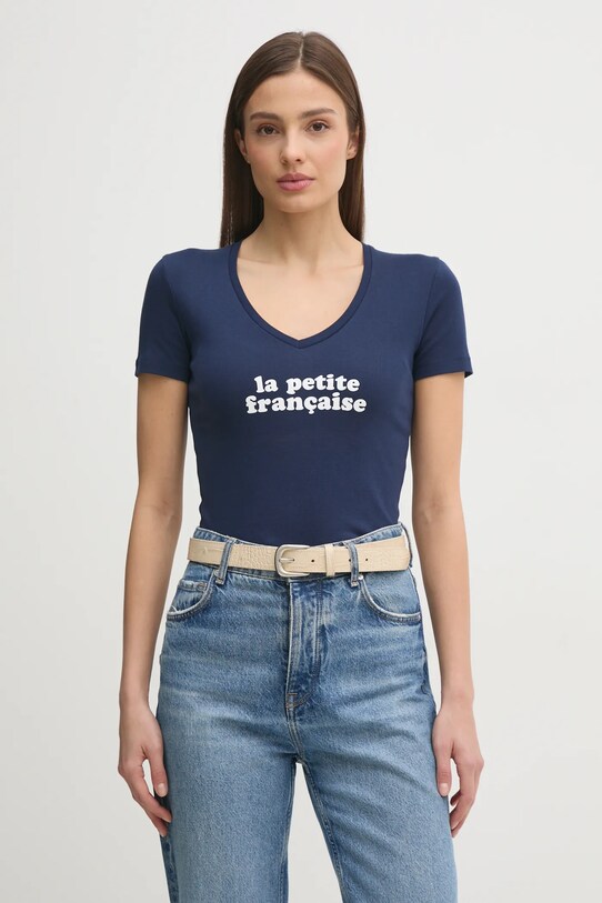 La Petite Française tricou din bumbac THIBAULT bleumarin PFTHIBAULT