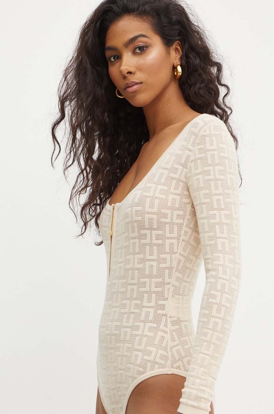 Elisabetta Franchi body beżowy BK55B41E1