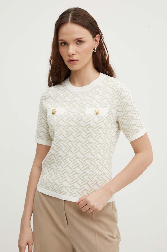 Μπλουζάκι Artigli εμπριμέ μπεζ AM38336