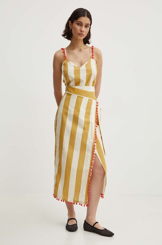 Halenka s lněnou směsí Never Fully Dressed Cami NFDTO766 béžová SS24