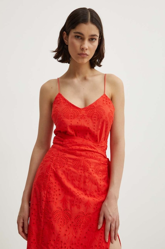 Bavlněný top Never Fully Dressed Cami Top hladký červená NFDTO768