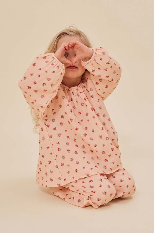 Дитяча бавовняна блузка Konges Sløjd візерунок рожевий KS100199