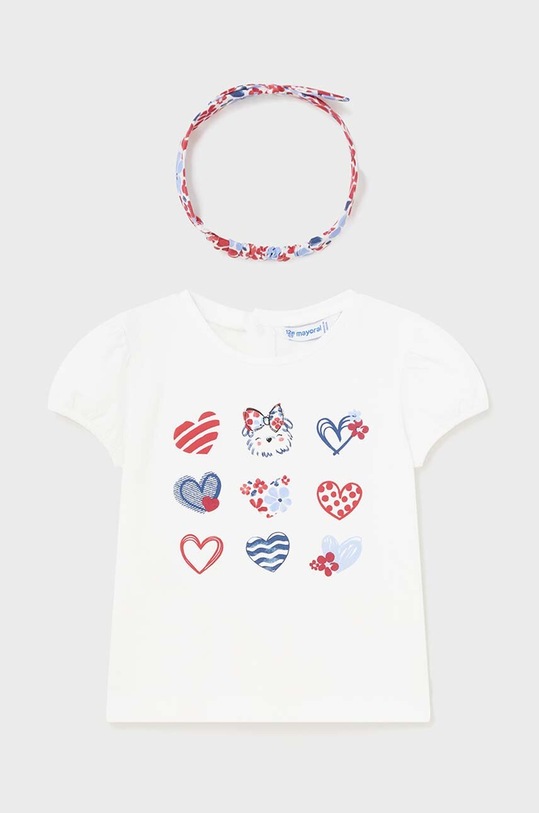 Mayoral bluzka niemowlęca nadruk biały 1007.4G.Baby.PPYH