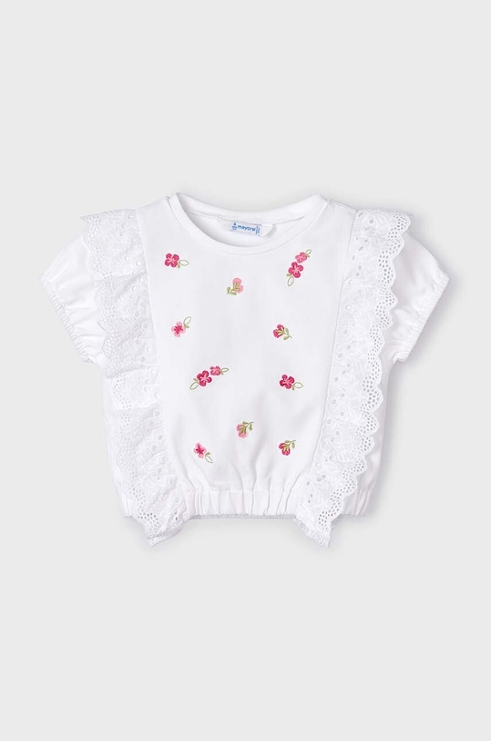 Παιδικό μπλουζάκι Mayoral στρογγυλό λευκό 3088.6H.Mini.PPYH