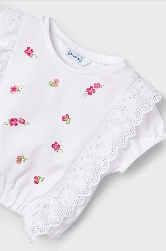 Κοριτσίστικα Παιδικό μπλουζάκι Mayoral 3088.6H.Mini.PPYH λευκό