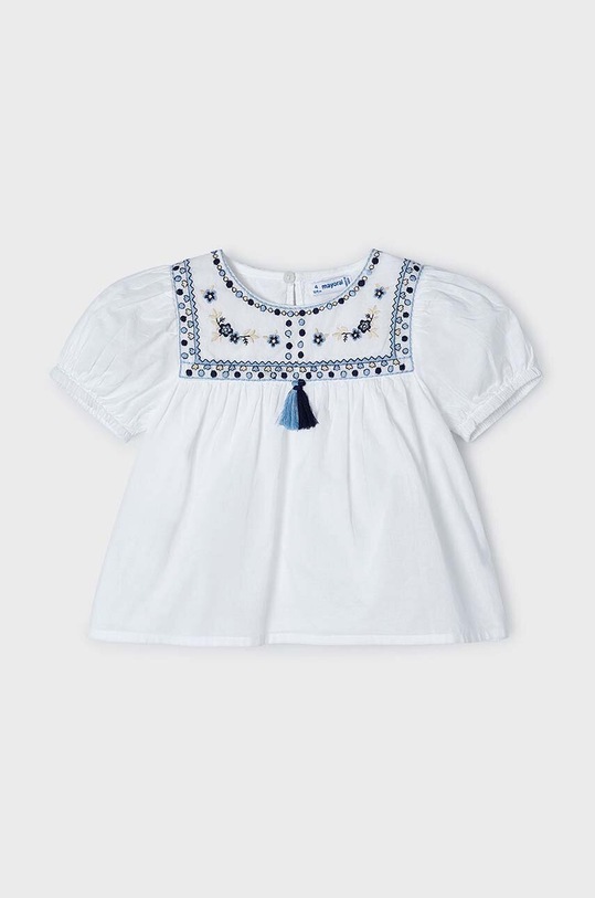 Dětská bavlněná halenka Mayoral 3180.6H.Mini.PPYH bílá SS24