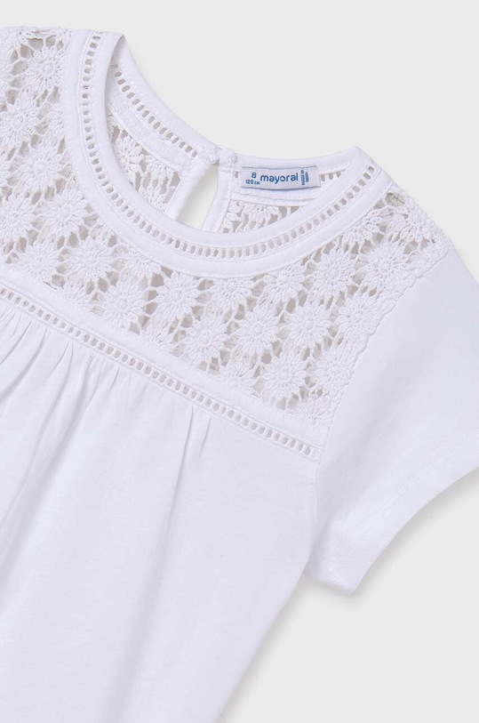 Κοριτσίστικα Παιδική βαμβακερή μπλούζα Mayoral 6005.8E.Junior.PPYH λευκό