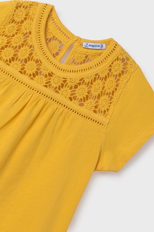 Fete Mayoral bluza de bumbac pentru copii 6005.8E.Junior.PPYH galben