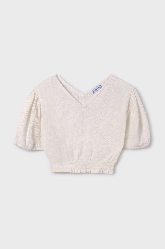 Dětská bavlněná halenka Mayoral krátký béžová 6102.8B.Junior.PPYH