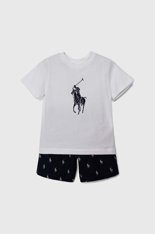 Polo Ralph Lauren pijamale de bumbac pentru copii cu modele bleumarin 8P0141