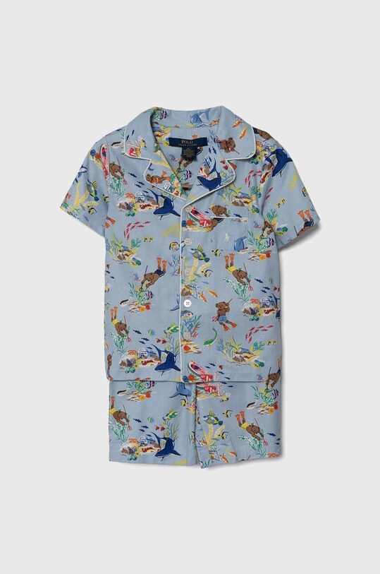 Polo Ralph Lauren pijamale de bumbac pentru copii set albastru 9P0140