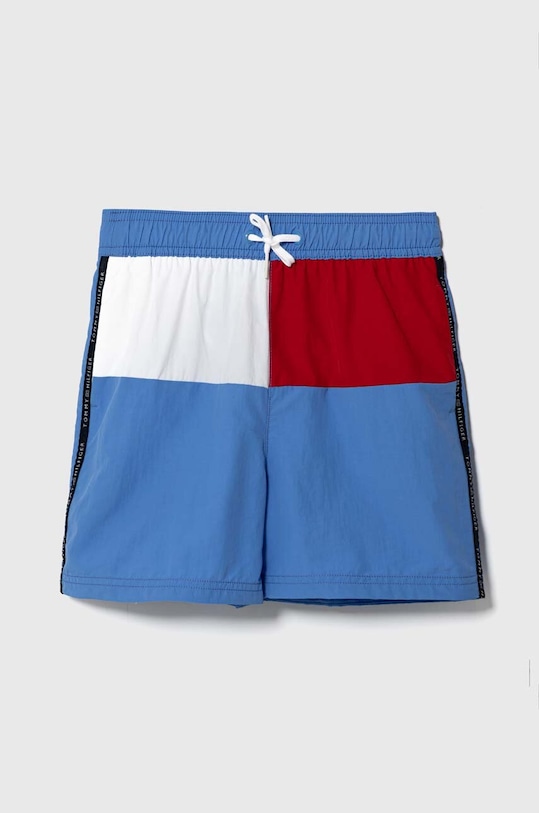 Detské plavkové šortky Tommy Hilfiger potlač modrá UB0UB00527.PPYH