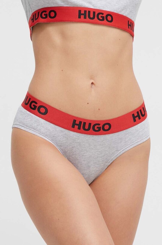 Nohavičky HUGO melanž sivá 50480165