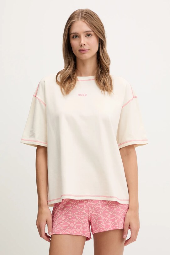 HUGO rövid pizsama 50490704 rózsaszín AW25