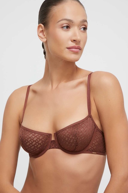 Podprsenka BOSS s kosticami hnedá 50509997