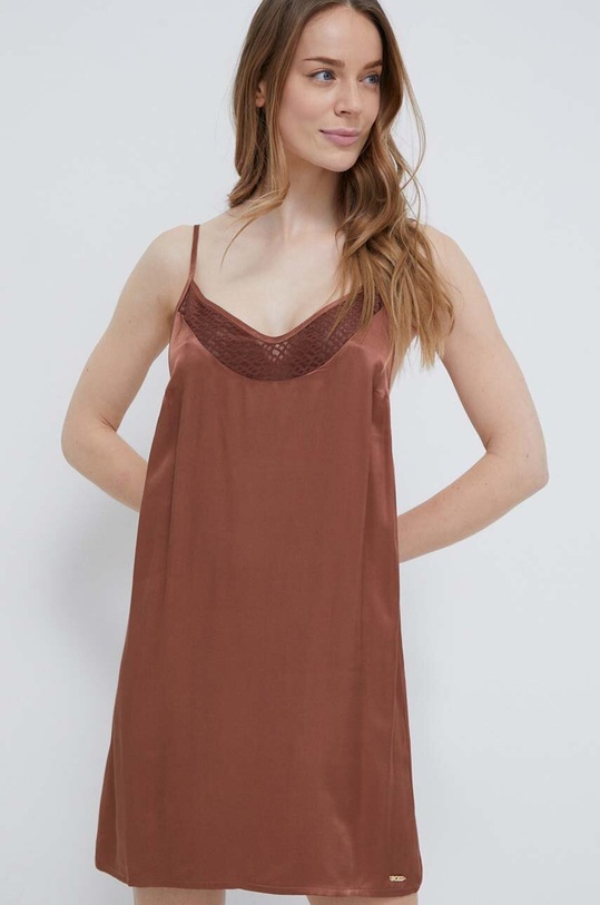 BOSS koszulka nocna 50511432 brązowy SS24