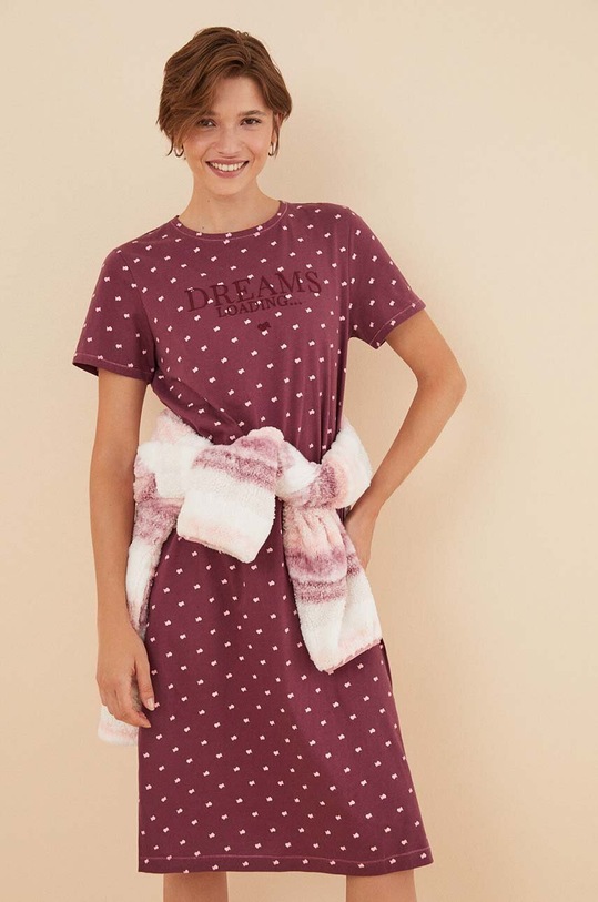 women'secret koszula nocna bawełniana LA VECINA RUBIA MOUNTAIN 4446212 różowy SS24