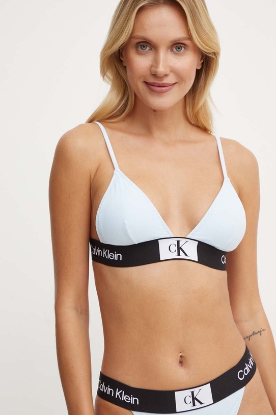 Calvin Klein sutien de baie KW0KW02256 albastru SS24