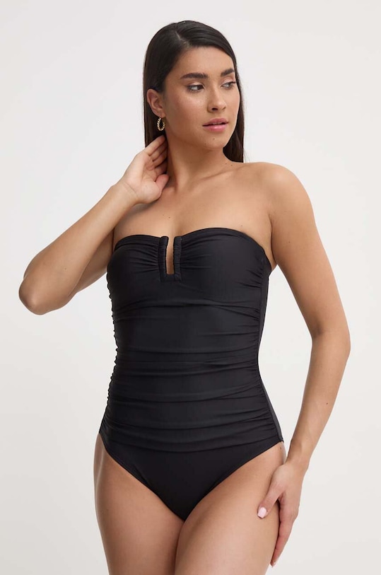 Dkny costum de baie dintr-o bucată usor rigidizat negru DI4MS605