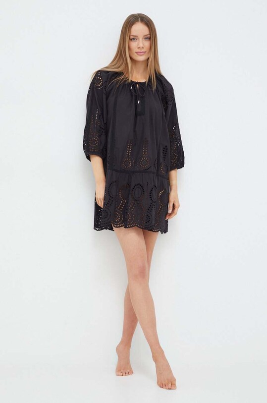 Melissa Odabash sukienka plażowa bawełniana Ashley MO.ASHLEY czarny SS24