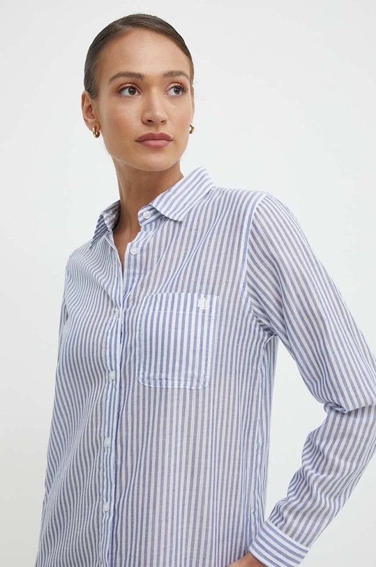 Lauren Ralph Lauren camicia da spiaggia in cotone blu 20108176